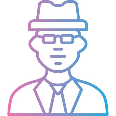 İş adamı vektör çizgisi simgesi