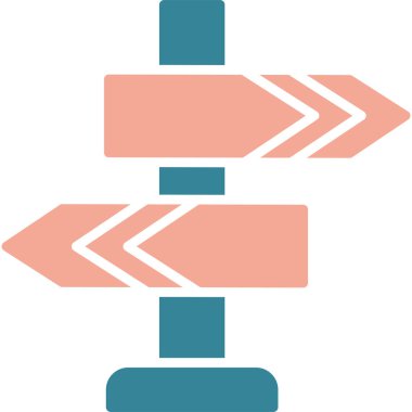 yön simgesi, vektör illüstrasyonu