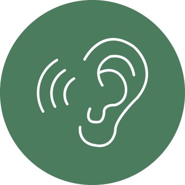 Kulak. Web simgesi basit illüstrasyon