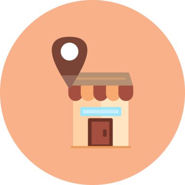 dükkan konumu vektör illüstrasyonu