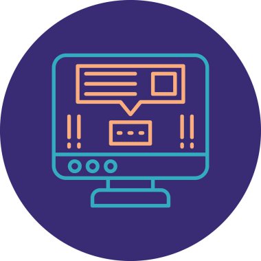 Bilgisayar. Web simgesi basit illüstrasyon