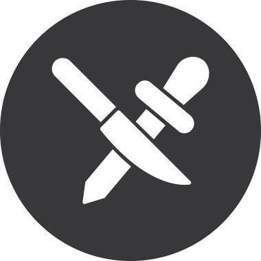 Bıçak bıçak simgesi katı biçimde