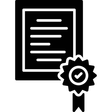 Sertifika ikonu vektör illüstrasyonu