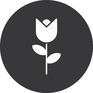 Yapraklı, çiçekli, laleli çiçek ikonu