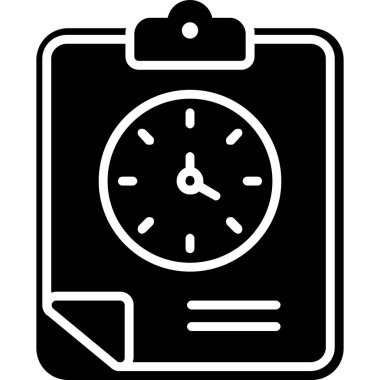 Kronometre zaman simgesi, basit siyah biçim