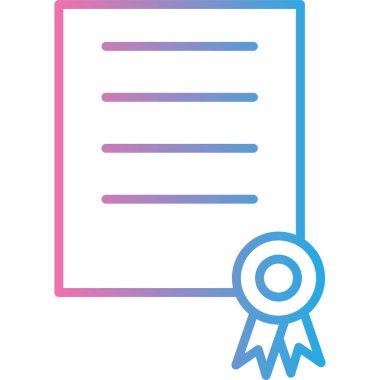 diploma sertifika simgesi, vektör illüstrasyonu