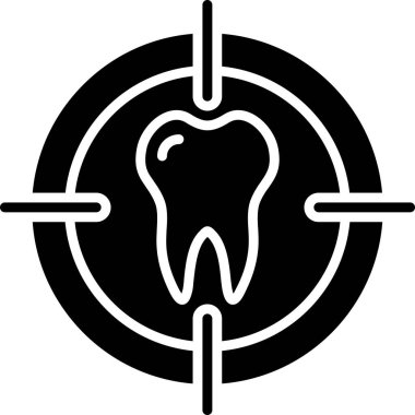 Diş sağlığı simgesi, vektör illüstrasyonu
