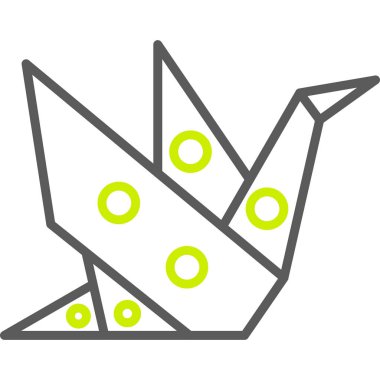 origami kuşu, illüstrasyon, beyaz arkaplan üzerindeki vektör