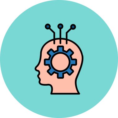 doldurulmuş ana hatlar biçiminde yaratıcı yapay zeka simgesi