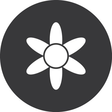 çiçek vektör simgesi. Bu düz sembol çizilmiş ve renkli yuvarlak açılar, gri arkaplan.