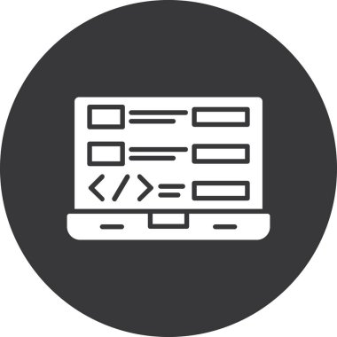 Kodlama. Web simgesi basit illüstrasyon