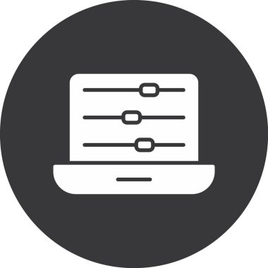 Dizüstü bilgisayar simgesi vektör çizimi