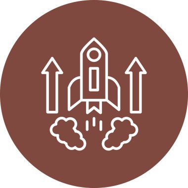 roket ikonu vektör illüstrasyonu