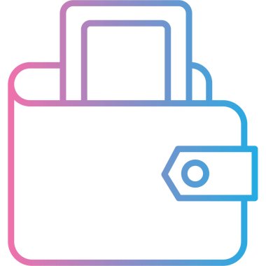 Cüzdan. Web simgesi basit illüstrasyon