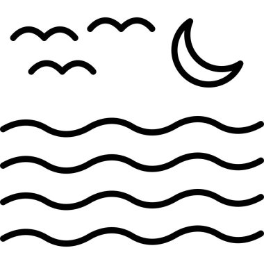 deniz dalgası simgesi taslak biçiminde