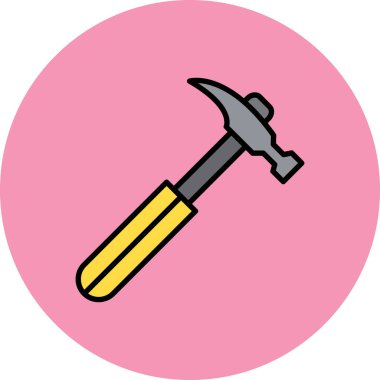 Çekiç simgesi. Ağ için çekiç vektör simgelerinin basit çizimi