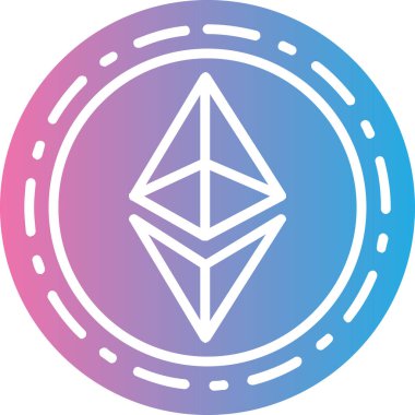 ethereum kripto para birimi kripto para birimi simgesi pürüzsüz ana hat biçiminde