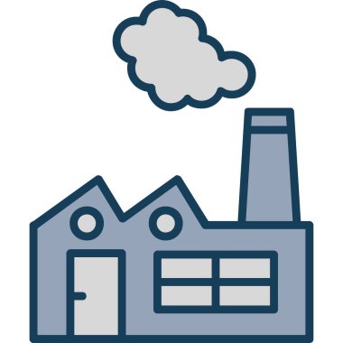 Fabrika binası simgesi, vektör illüstrasyonu