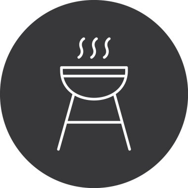 Barbekü simgesi vektörü beyaz arkaplanda izole, barbekü şeffaf işaret