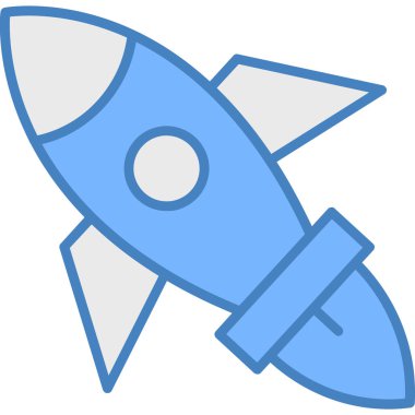 Uzay gemisi. Web simgesi basit illüstrasyon