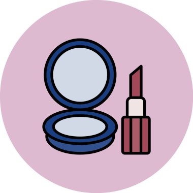 Makyaj. Web simgesi basit illüstrasyon