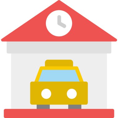 Alarm saat ev simgesi düz biçimli