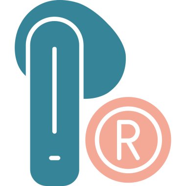 Tek izole harf simgesinin vektör çizimi