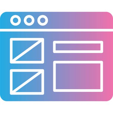 Web arayüzü, web simgesi, vektör illüstrasyonu