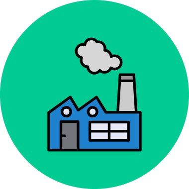 Fabrika simgesi vektör illüstrasyonu