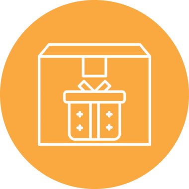 Hediye kutusu. Web simgesi basit illüstrasyon