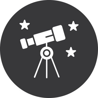 teleskop simgesi, vektör illüstrasyonu