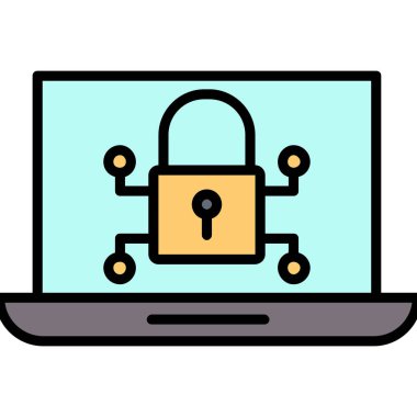 Siber güvenlik sembollü asma kilit