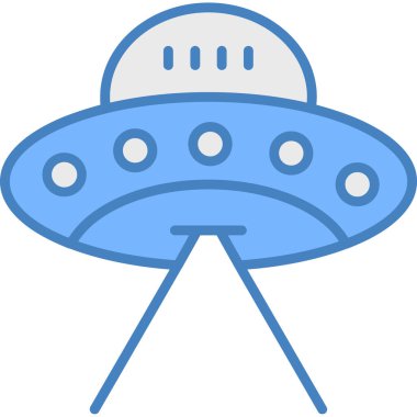Uzaylı UFO uzay gemisi simgesi doldurulmuş dış hat biçimi