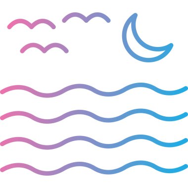 Ay ikonu vektör illüstrasyonu