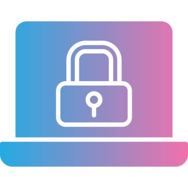 Düz vektör simgesini beyaz arkaplana kilitle