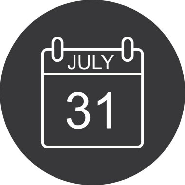 Takvim Glyph Vektör Simgesi Tasarımı