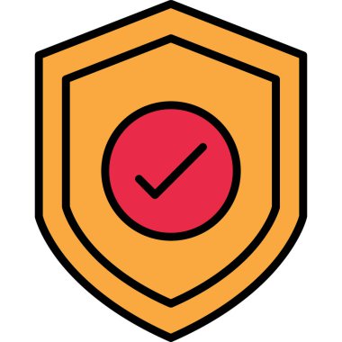 Kalkan. Web simgesi basit illüstrasyon