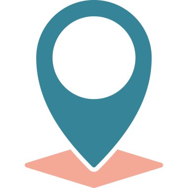 konum imleci düz simge, vektör, illüstrasyon, düz biçim