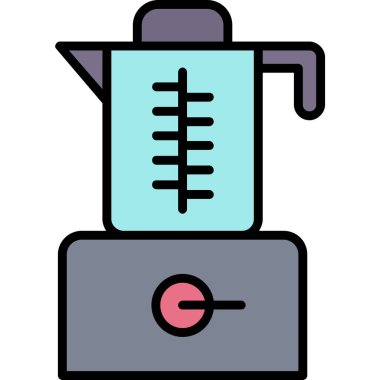 Elektrikli öğütücü simgesi renk ana hatları vektörü