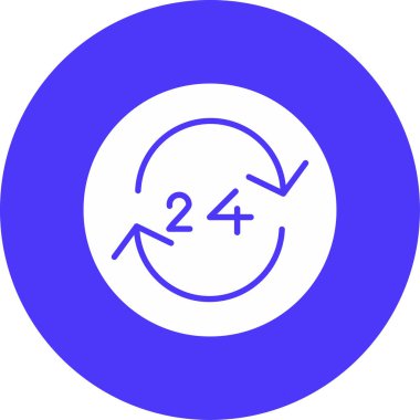 24 saat servis simgesi, vektör tasarımı