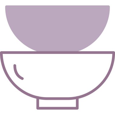 Bir kase su rengi simgesi, vektör illüstrasyonu