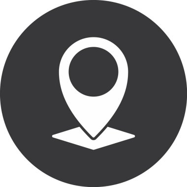 Harita işaretleyici düz yuvarlanmış vektör simgesi