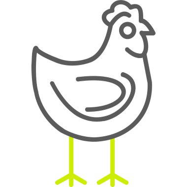 Tavuk. Web simgesi basit illüstrasyon