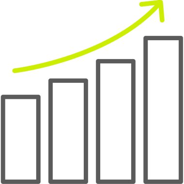 çubuk grafik simgesi, vektör illüstrasyonu