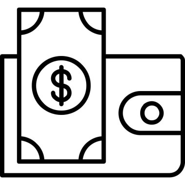 Dolar nakit ikonu vektör illüstrasyonu