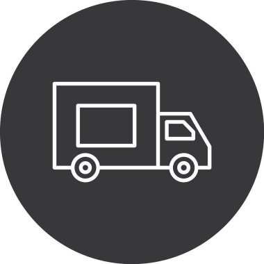 dağıtım kamyonu vektör simgesi