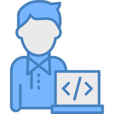 Düz biçimli kodlama web geliştirme simgesi