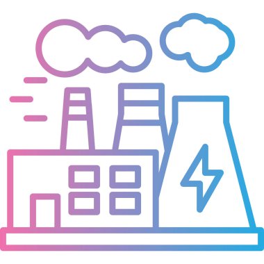 Fabrika. Web simgesi vektör illüstrasyonu