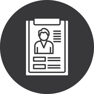 Kartvizit ikonu. Web için basit bir kartvizit vektör simgesi çizimi