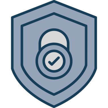 güvenlik kalkanı ikon vektör illüstrasyonu